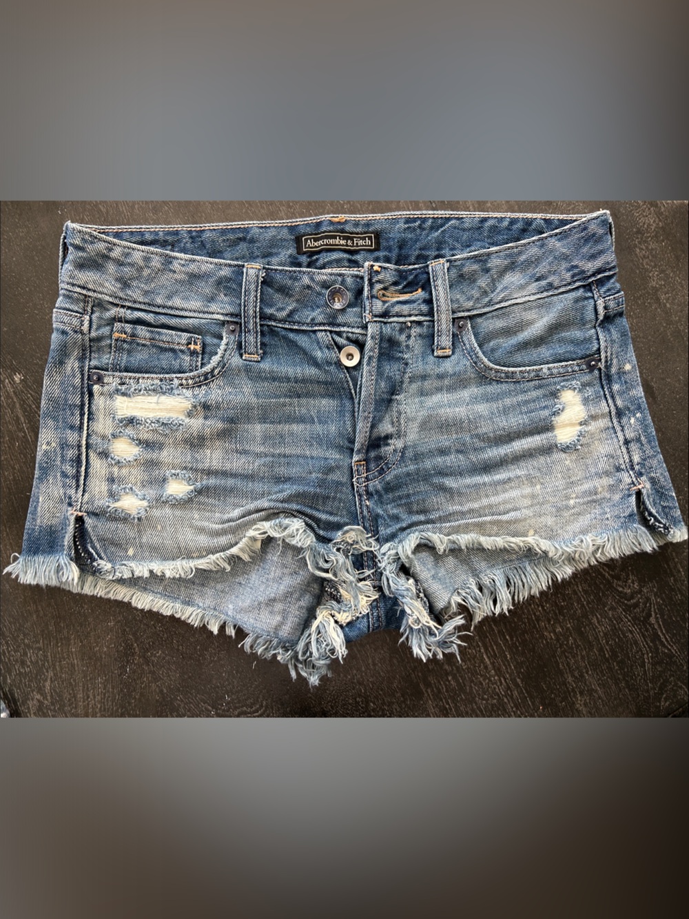 Abercrombie & Fitch Distressed Denim Cutoff Shorts - Blue